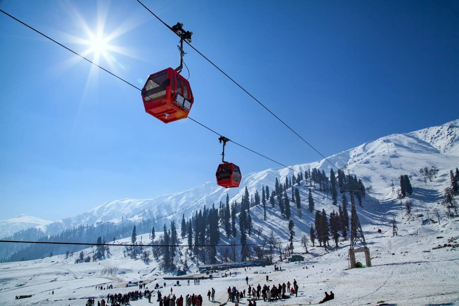 Srinagar to Gulmarg. Indulge in winter sports.